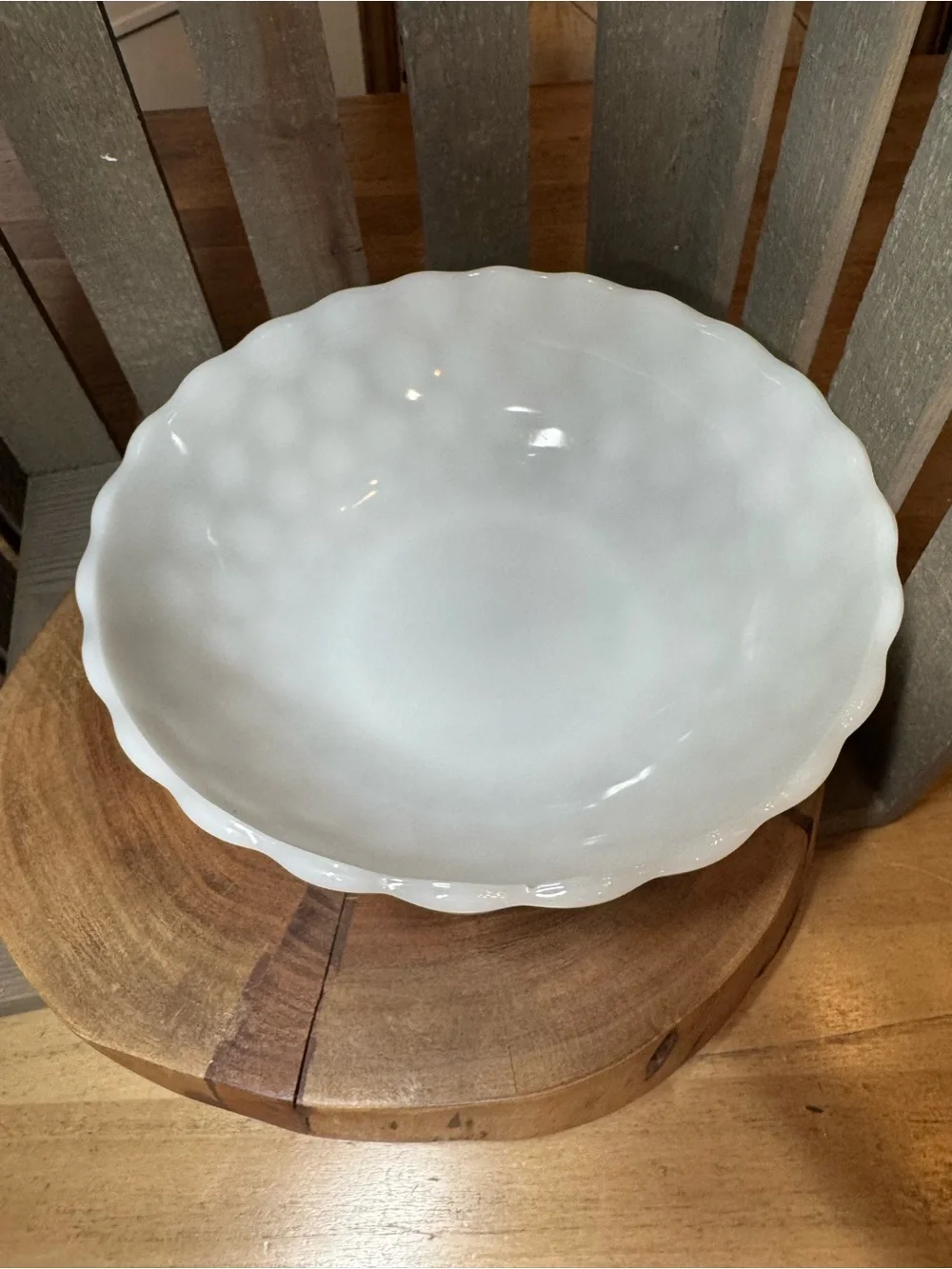 Vintage Bubble Milk Glass Serving Bowl | Vintage Kitchen | Farmhouse Style